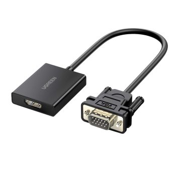 UGREEN Vga to HDMI Converter | Male to Female | 1080p Full Hd – Black