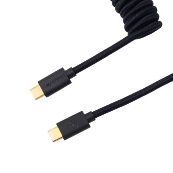 Keychron Coiled Aviator Cable - Black/straight