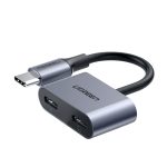UGREEN USB Type-c Dual Audio and Charging Adapter (15w Pd, 2-in-1 Splitter)