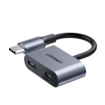 UGREEN USB Type-c Dual Audio and Charging Adapter (15w Pd, 2-in-1 Splitter)