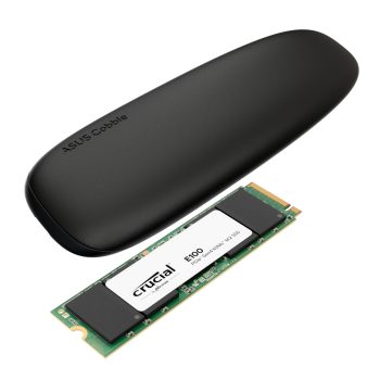 Asus Cobble M.2 SSD Type-c Enclosure and Crucial E100 480gb NVMe Bundle - Black