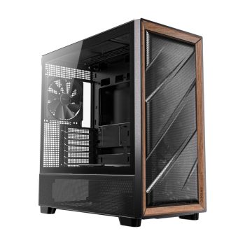 Antec Flux ATX Wood Mid Tower Gaming Chassis – Black