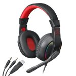 Redragon Over-ear Ares Aux RGB Gaming Headset - Black