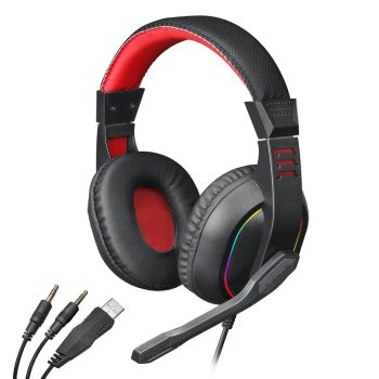Redragon Over-ear Ares Aux RGB Gaming Headset - Black