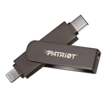 Patriot Iluxe Stick C 256gb USB 3.2 Gen 1 Type C + Lightning Flash Drive - Black