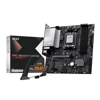 MSI Pro B840m-p Wi-Fi 6e AMD Am5 Matx Gaming Motherboard