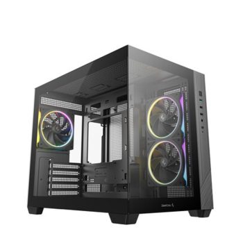 Deepcool Cg330 3f Panoramic Dual-chamber Micro-atx Gaming Chassis - Black