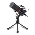 Redragon Blazar Cardioid USB Gaming Mic and Tripod - Black