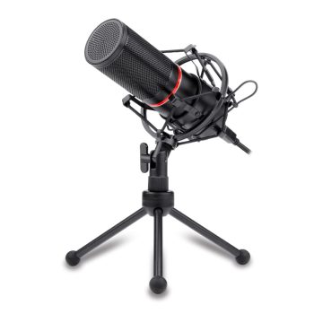 Redragon Blazar Cardioid USB Gaming Mic and Tripod - Black