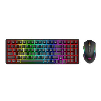 Redragon S162 RGB 3-mode Wireless Mechanical Gaming Keyboard and Mouse Combo - Black