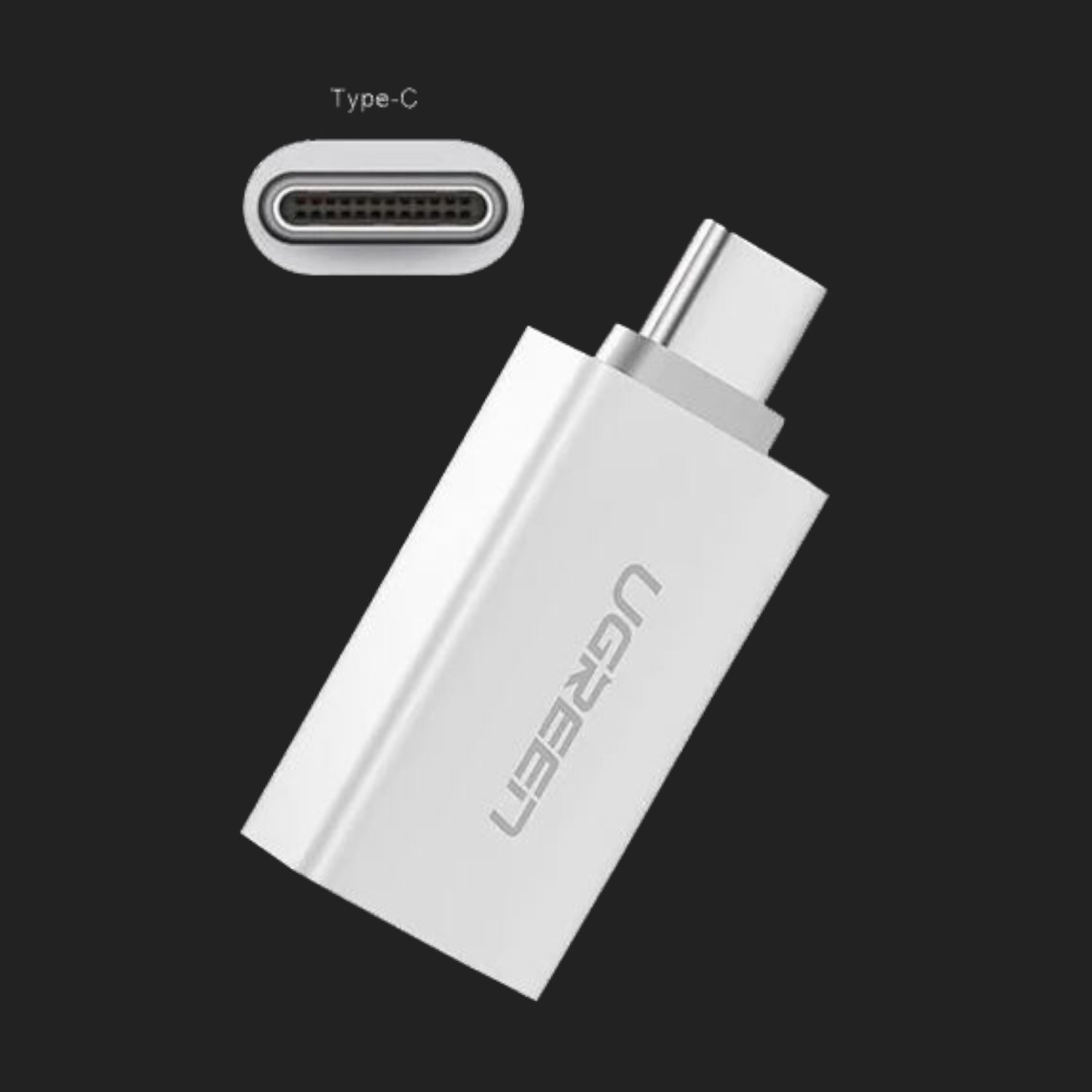 US173-30155_Ugreen-US173-USB-A-to-USB-Type-C-Adapter-White_wr_02 blank