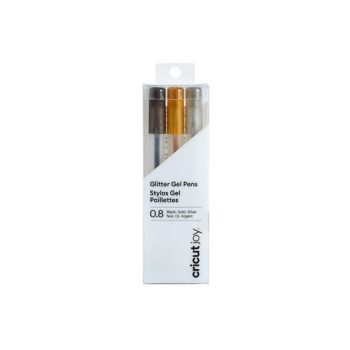 Cricut Joy Glitter Gel Pens 0.8, Black/gold/silver (3 Ct)